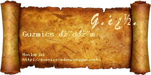 Guzmics Ádám névjegykártya